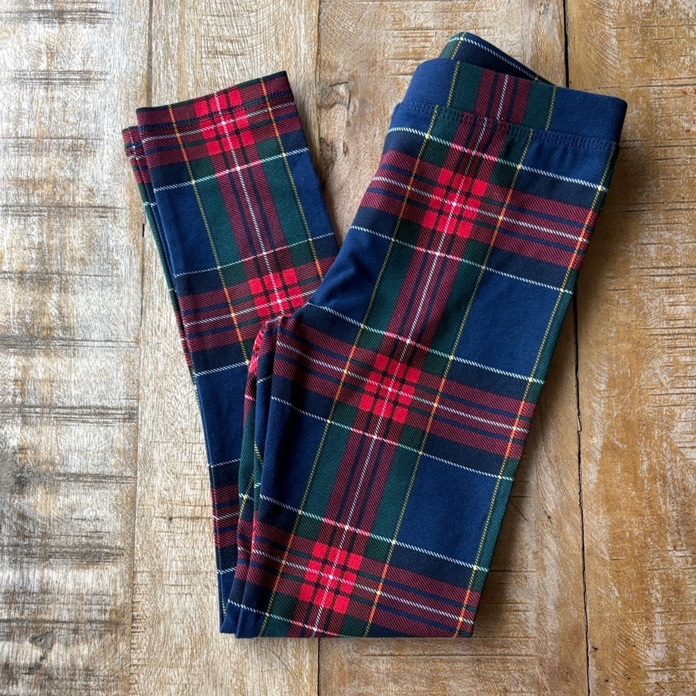 NWOT Crewcuts Plaid Leggings size 6-7yr